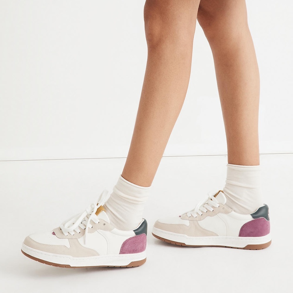 Madewell Court Low-Top Sneakers in Washed Nubuck and Suede, NH194, Sz 6